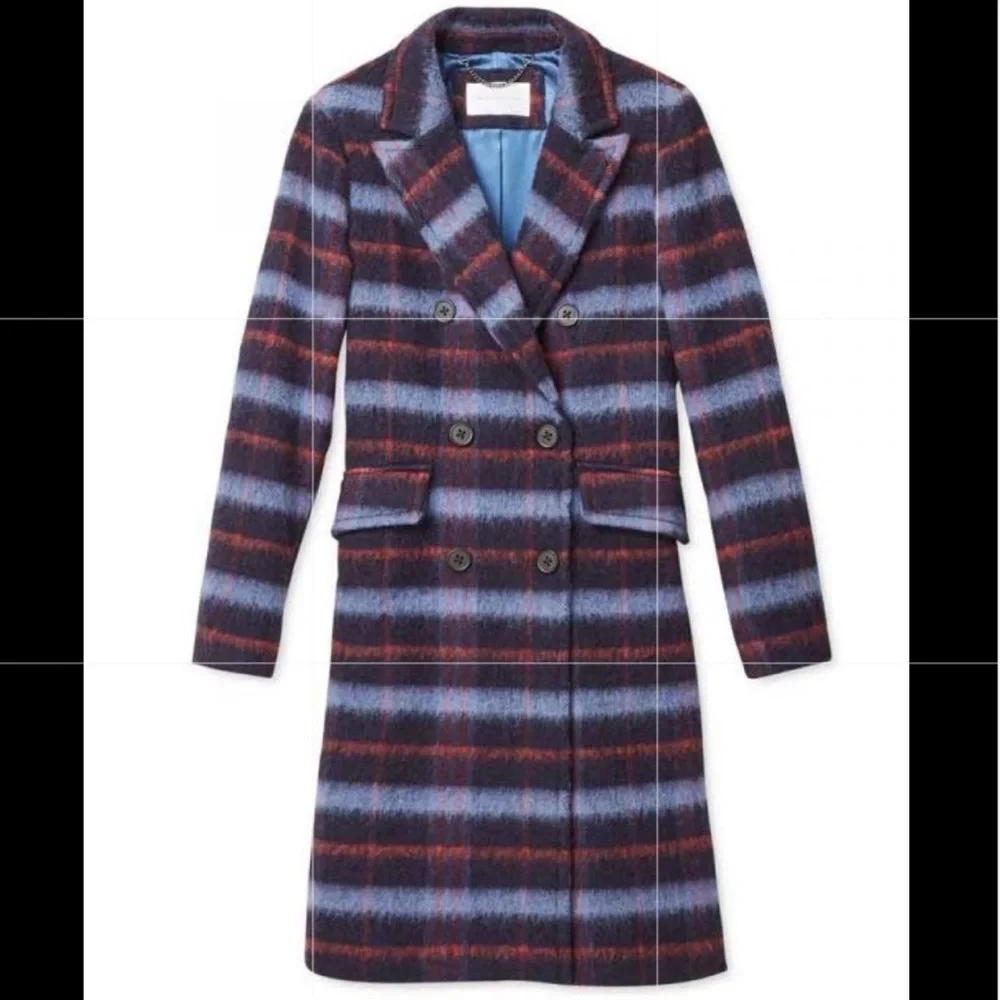 NWT BCBGeneration Double-Breasted Plaid Coat. - Picture 1 of 13